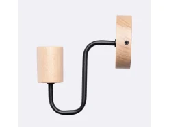 Sollux Lighting Aplique Para Pared^Lámpara de pared Zimbo desván de acero/madera - 1 fuentes luminosas 3000K - L.8 x A.18,5 cm - /madera natural Negro