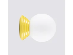 Best Sollux Lighting Lámpara de pared Zori minimalista de cerámica/vidrio vidriado - 1 fuentes luminosas - L.12 x A.12 cm - Amarillo