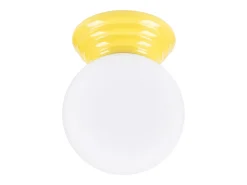 Best Sollux Lighting Lámpara de pared Zori minimalista de cerámica/vidrio vidriado - 1 fuentes luminosas - L.12 x A.12 cm - Amarillo