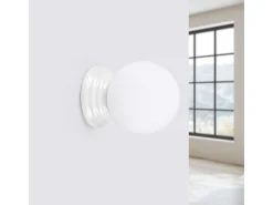 Sollux Lighting Aplique Para Pared^Lámpara de pared Zori minimalista de cerámica/vidrio vidriado - 1 fuentes luminosas - L.12 x A.12 cm - Blanco