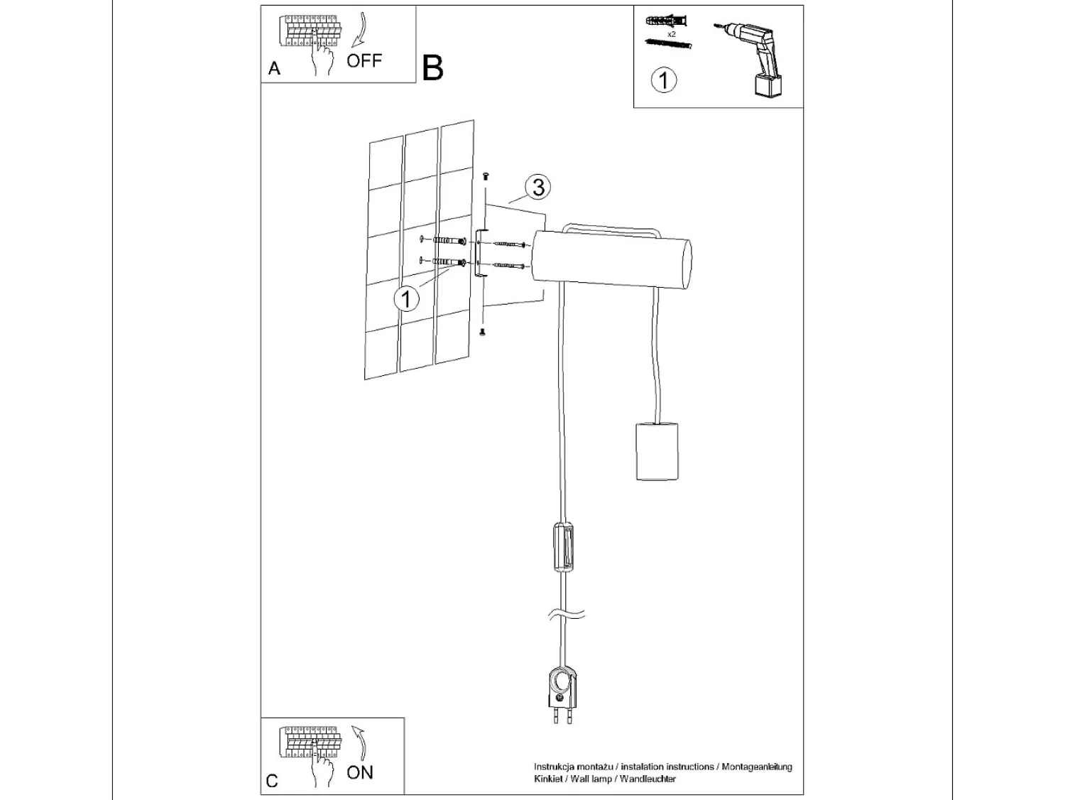 Sollux Lighting Lámpara de pared Zynto desván de madera - 1 fuentes luminosas 3000K - L.6 x A.55 cm - madera natural//negro Blanco