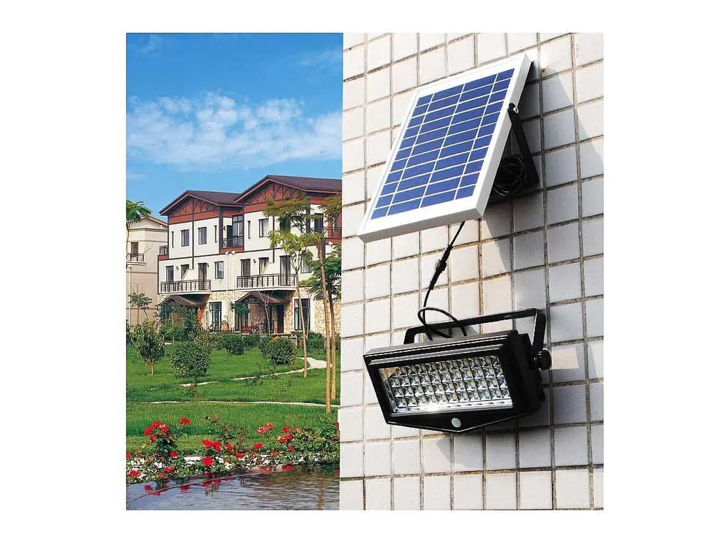 Lámpara de parel luz Led jardín sensor movimiento Flexible New