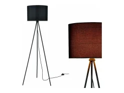 Online Helloshop26 Lámpara de pie (1 casquillo E27) (150 cm x 60 cm) pantalla (negra) sombrilla y lámpara de pie de tres patas 03_0002425 Negro