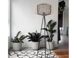 Outlet AKUNADECOR Lámpara De Pie En Bambú De Serie Bamboo Negro