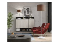 Lámpara De Pie^Lámpara de pie Amsterdam de estilo clásico - Alt.170 cm - acero y - on/off- E27 Máx. 40W - IP20 Blanco