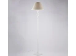 Lámpara de pie Cascina en madera y hierro 1 luz y pantalla d.45 .183 Ø45 BL265-PH-BCO Blanco
