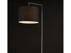 Lámpara de pie con pantalla de metal y tela negra 161 cm 03_0002433