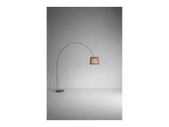 Lámpara De Pie^Lámpara de pie curva Arche - LED de metal, 1 bombilla E27 máx. 60 W, 230 cm de altura, cabezal ajustable 180°, metal marrón - Perenz Marru00f3n