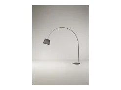 Lámpara De Pie^Lámpara de pie curva LED Arche de metal, 1 bombilla E27 máx. 60 W, 230 cm de altura, cabezal ajustable 180°, color - Perenz Negro