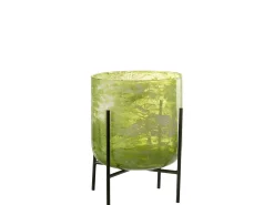 Outlet J-Line Lámpara de pie de acero con vidrio de 18x18x20 cm Verde