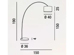 Lámpara De Pie^Lámpara de pie de arco Perenz 6304 B Blanco