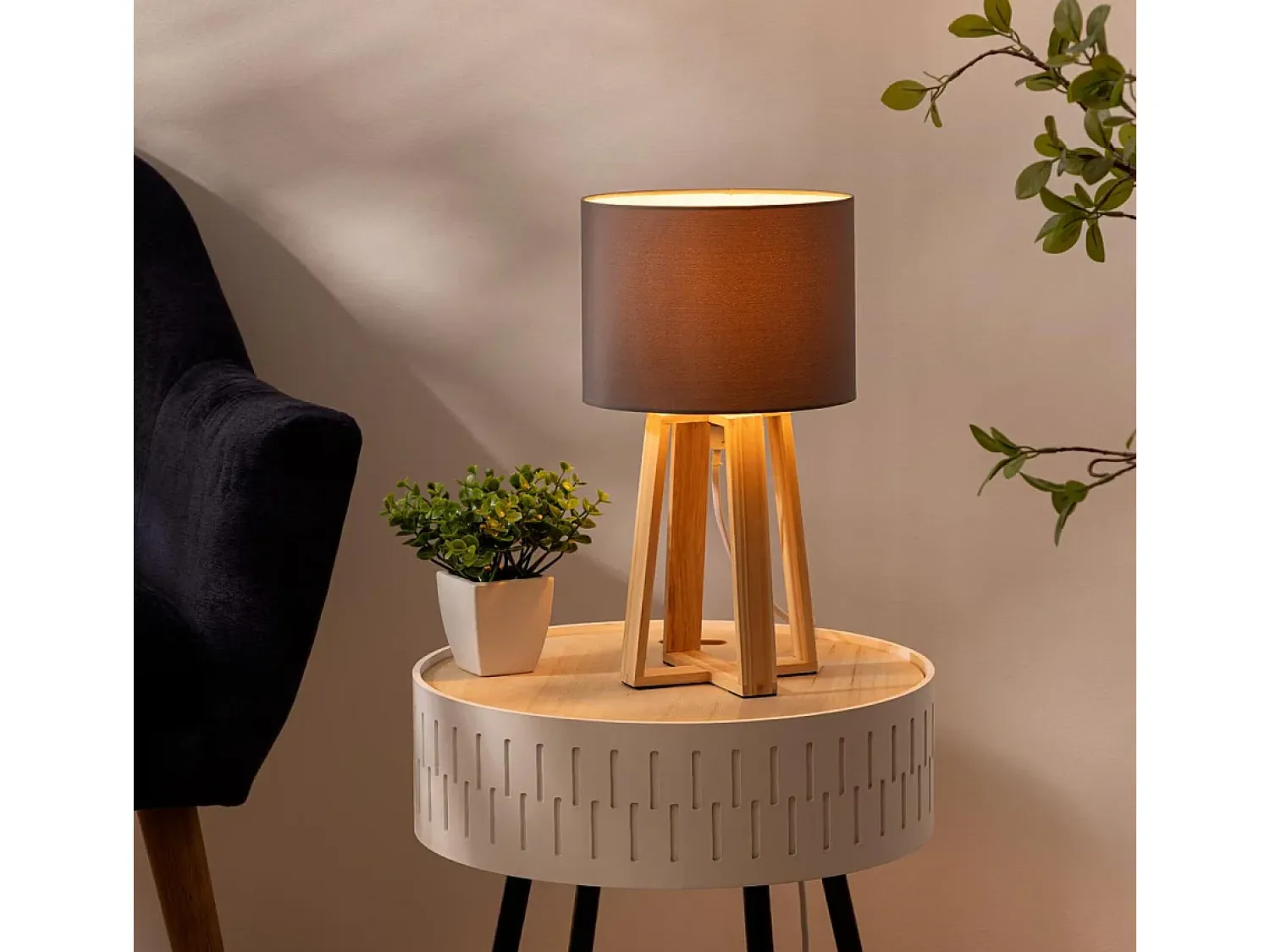 Atmosphera Lámpara De Mesa^Lámpara de pie de estilo escandinavo Gris