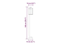 Lámpara de pie de exterior 100 cm acero inoxidable negro 02_0042504