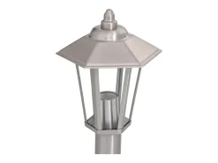Lámpara de pie de exterior plateada 120 cm acero inoxidable Plata 02_0042516