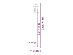Lámpara de pie de exterior plateada 120 cm acero inoxidable Plata 02_0042516