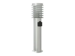 Best Helloshop26 Lámpara de pie de exterior con salida plateada 60 cm acero inoxidable Plata 02_0042533 Gris