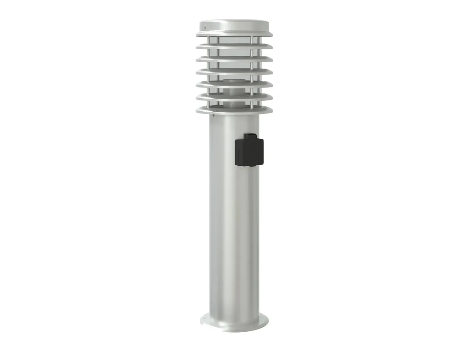 Best Helloshop26 Lámpara de pie de exterior con salida plateada 60 cm acero inoxidable Plata 02_0042533 Gris