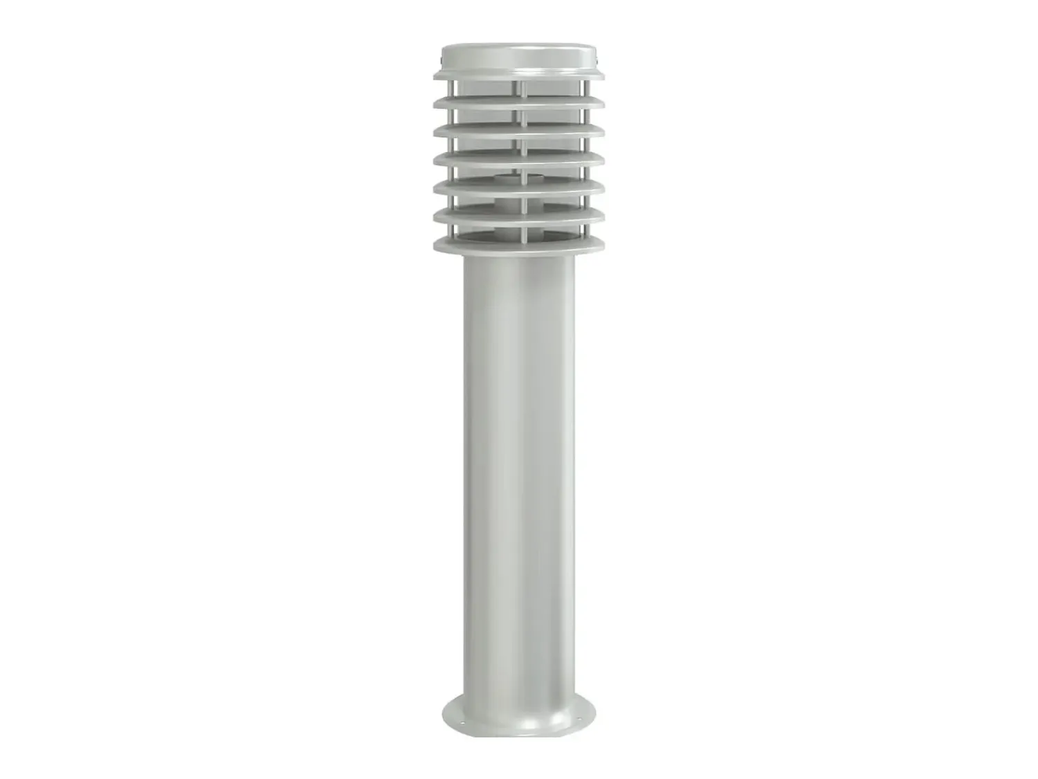 Best Helloshop26 Lámpara de pie de exterior con salida plateada 60 cm acero inoxidable Plata 02_0042533 Gris