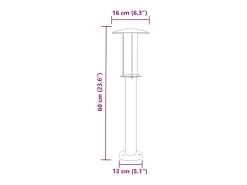 Lámpara de pie de exterior plateada 60 cm acero inoxidable Plata 02_0042518