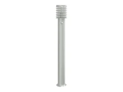 Discount Helloshop26 Lámpara de pie de exterior con sensor acero inoxidable plateado Plata 02_0042525 Gris