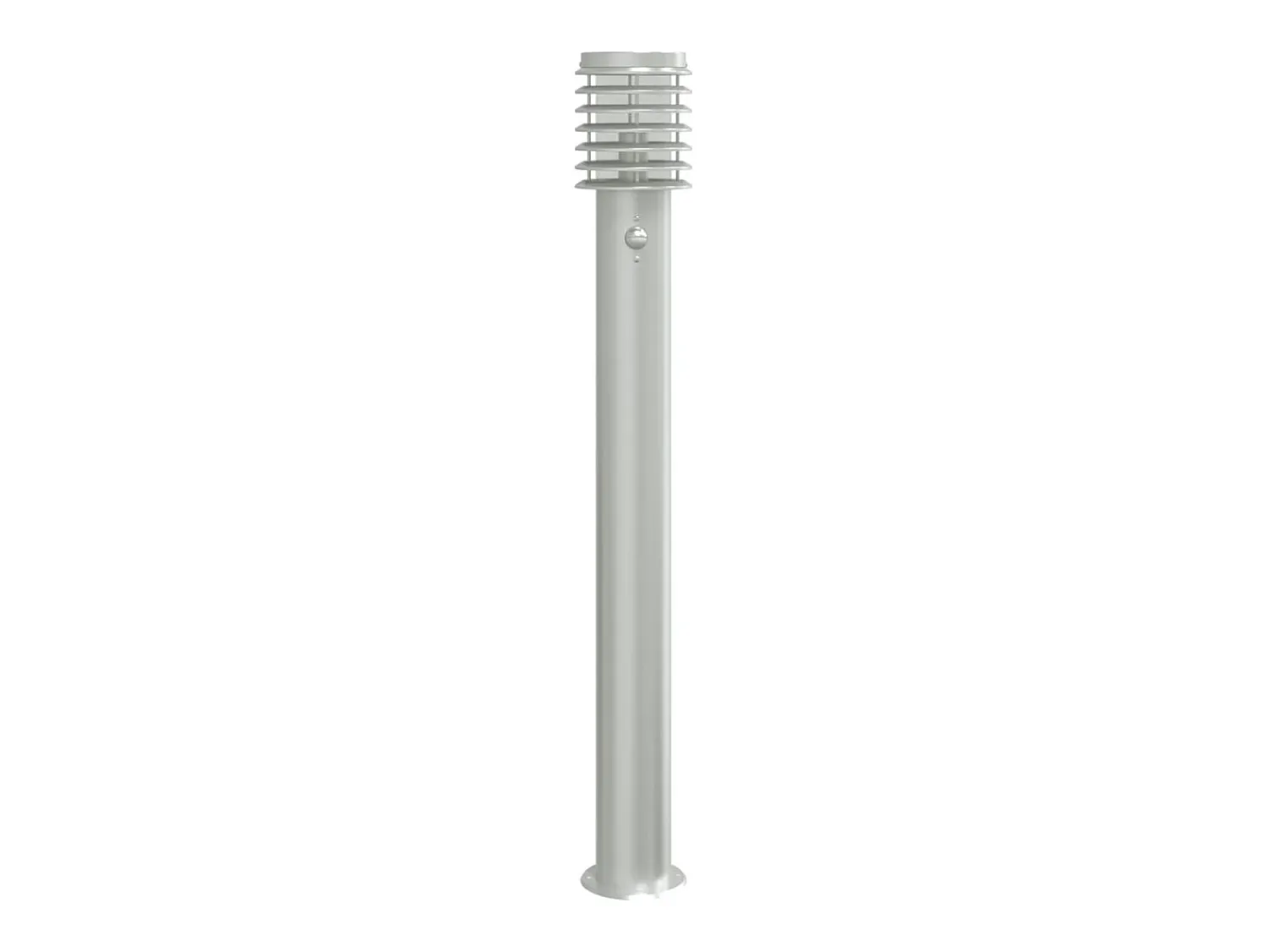 Discount Helloshop26 Lámpara de pie de exterior con sensor acero inoxidable plateado Plata 02_0042525 Gris