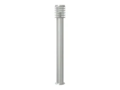 Discount Helloshop26 Lámpara de pie de exterior con sensor acero inoxidable plateado Plata 02_0042525 Gris