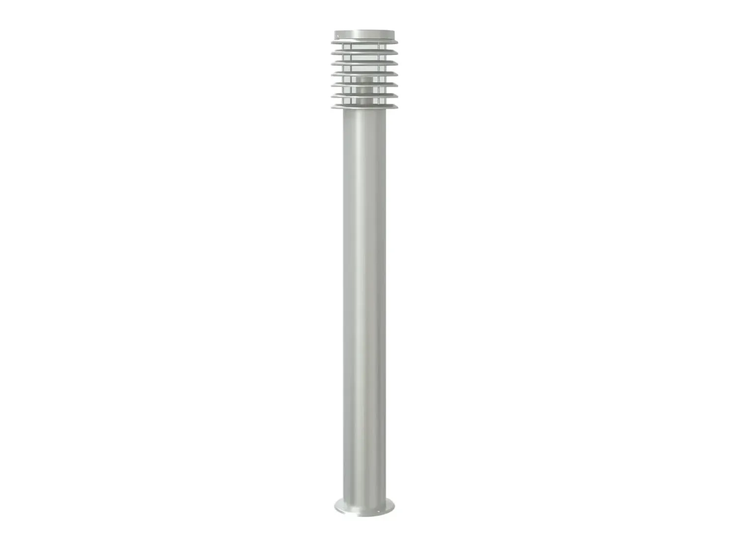 Discount Helloshop26 Lámpara de pie de exterior con sensor acero inoxidable plateado Plata 02_0042525 Gris