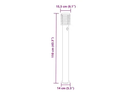 Discount Helloshop26 Lámpara de pie de exterior con sensor acero inoxidable plateado Plata 02_0042525 Gris
