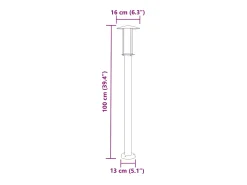 Online Helloshop26 Lámpara de pie de exterior plateada 100 cm acero inoxidable Plata 02_0042514 Gris