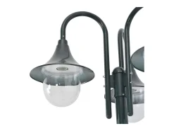 Lámpara de pie de jardín E27 220 cm aluminio 3 faroles verde oscuro 02_0042543