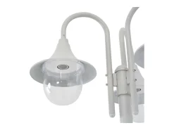 Lámpara de pie de jardín E27 220 cm aluminio 3 faroles blanco 02_0042540