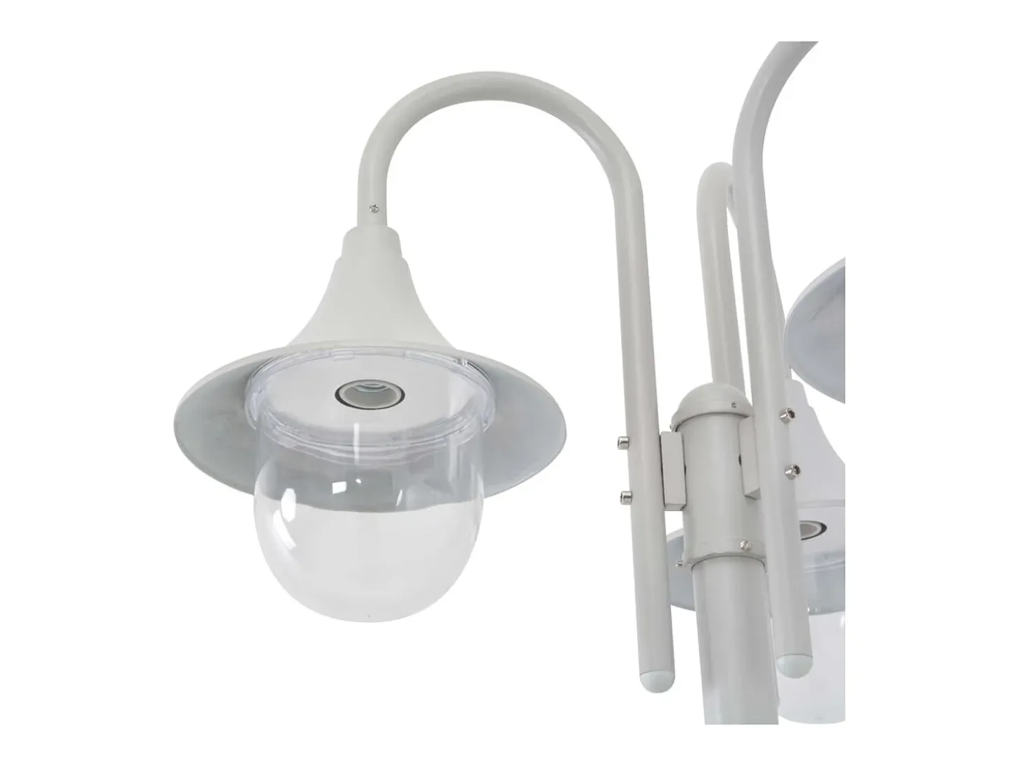 Lámpara de pie de jardín E27 220 cm aluminio 3 faroles blanco 02_0042540