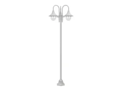 Lámpara de pie de jardín E27 220 cm aluminio 3 faroles blanco 02_0042540