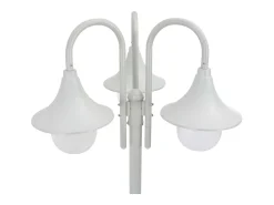Lámpara de pie de jardín E27 220 cm aluminio 3 faroles blanco 02_0042540