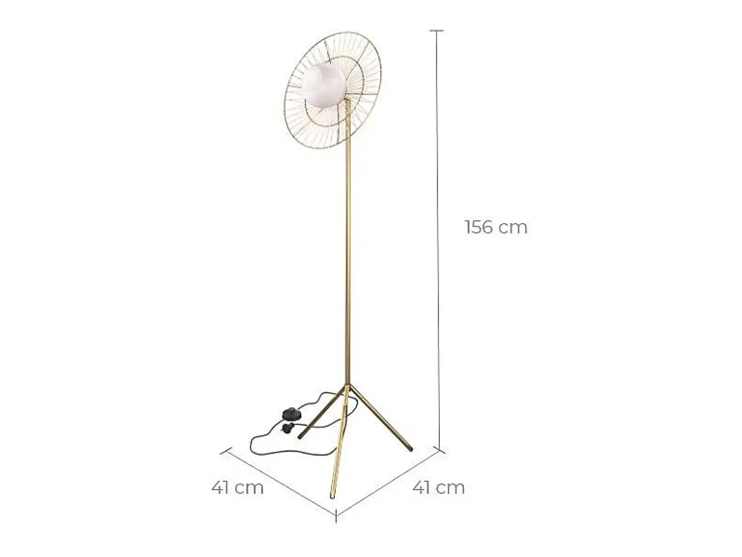 Outlet Rendez-Vous Déco Lámpara de pie de metal 156 cm - Bandia Dorado