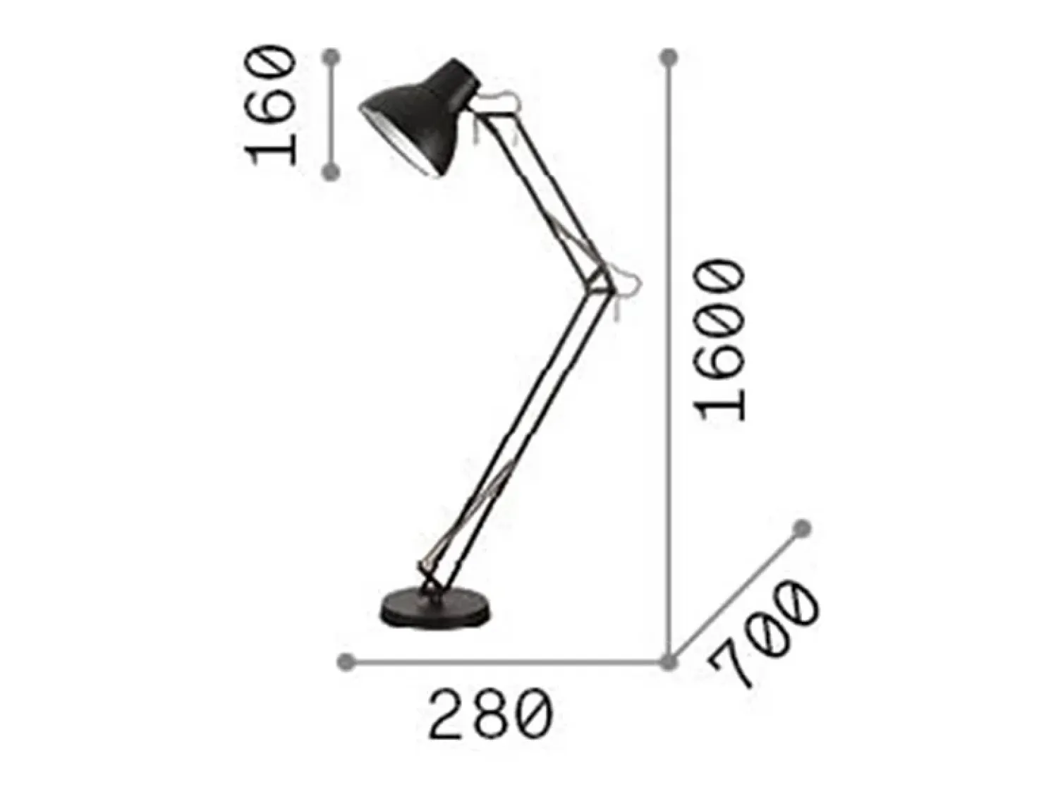 Online Ideal Lux Lámpara de pie de metal con estructura articulada Negro