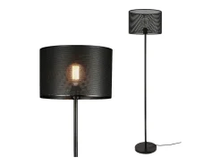 Lámpara de pie de metal negro casquillo E27 153 cm 03_0002446