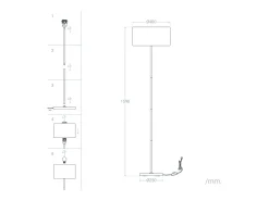 Lámpara de Pie de Metal Wifi con Regulador Silinda Blanco
