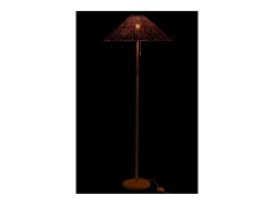 J-Line Lámpara De Pie^Lámpara de pie de metal y ratán blanco y natural 61x61x154 cm Beige