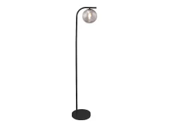 OZAIA Lámpara De Pie^Lámpara de pie de metal y cristal ahumado - D.28 x Alt.150 cm - Negro SOFIA Negro / Gris
