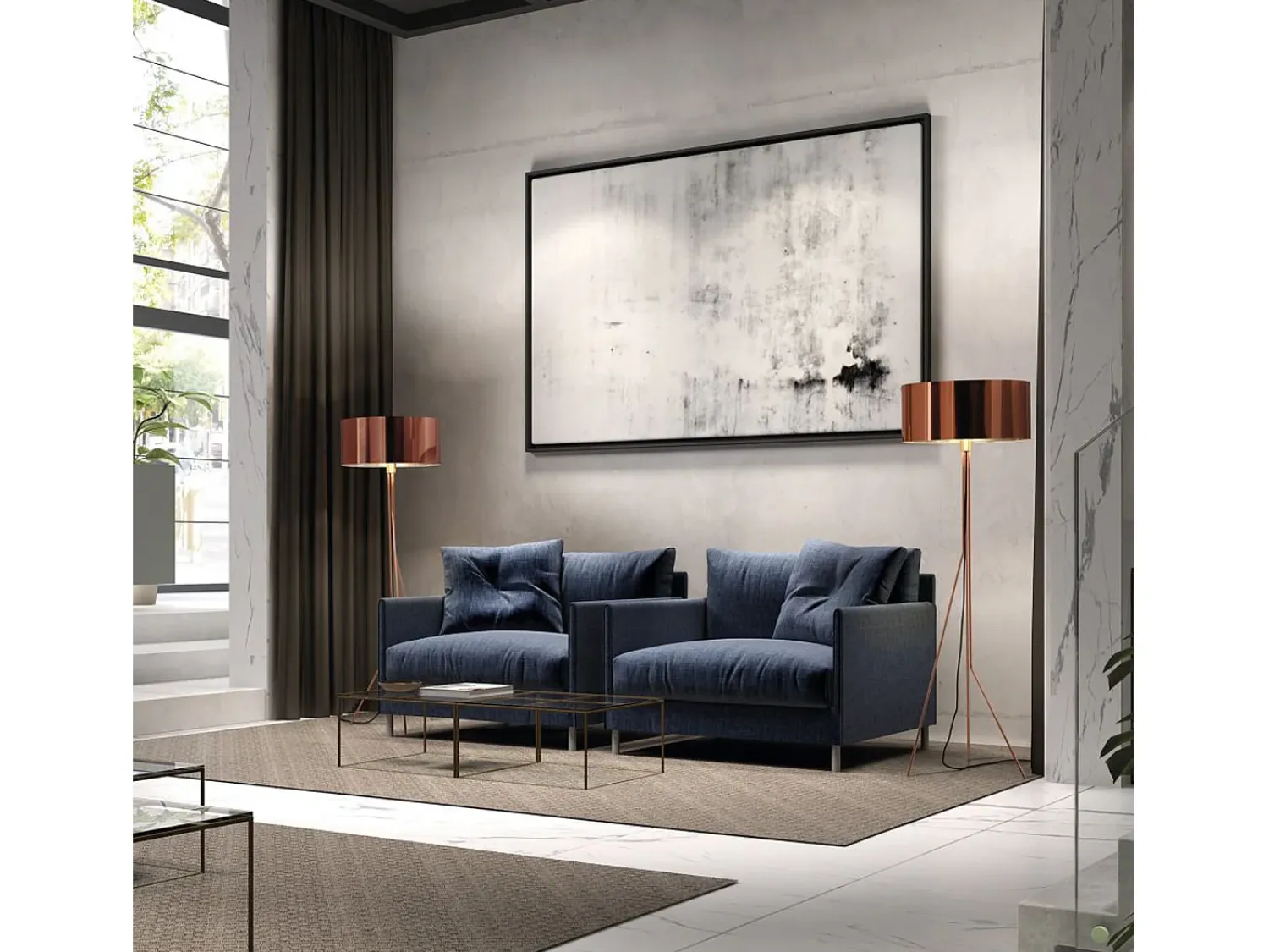 Lámpara De Pie^Lámpara de pie DIAGONAL estilo moderno - Alt. 155 cm - E27 13W - pantalla sintética ø50 cm - on & off - cable 2 mts - acero y - interior Blanco