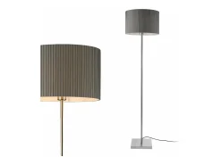 Hot Helloshop26 Lámpara de pie estructura de metal pantalla de tela 1 bombilla E27 151 cm 03_0002435 Gris