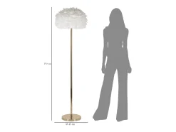 Lámpara De Pie^Lámpara de pie Feathers Slim blanca Ø43x170 cm Blanco