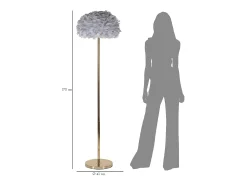 Outlet Lámpara de pie Feathers Slim Ø43x170 cm Gris