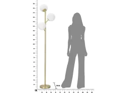 Lámpara de Pie Glamy 3 Luces Metal Dorado Ø 36x190 cm
