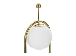 Lámpara De Pie^Lámpara de pie GLAMY ARC Ø 28X168 en metal dorado con pantalla de vidrio blanco Blanco / Dorado