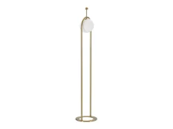 Lámpara De Pie^Lámpara de pie GLAMY ARC Ø 28X168 en metal dorado con pantalla de vidrio blanco Blanco / Dorado
