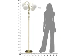 Best Lámpara de pie Glamy de 4 luces, Ø54 x 176 cm Blanco