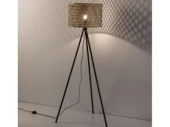 VS Venta-stock Lámpara De Pie^Lámpara de pie Hanae de bambú, altura 158 cm Beige