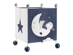 Lámpara de pie infantil de tela azul